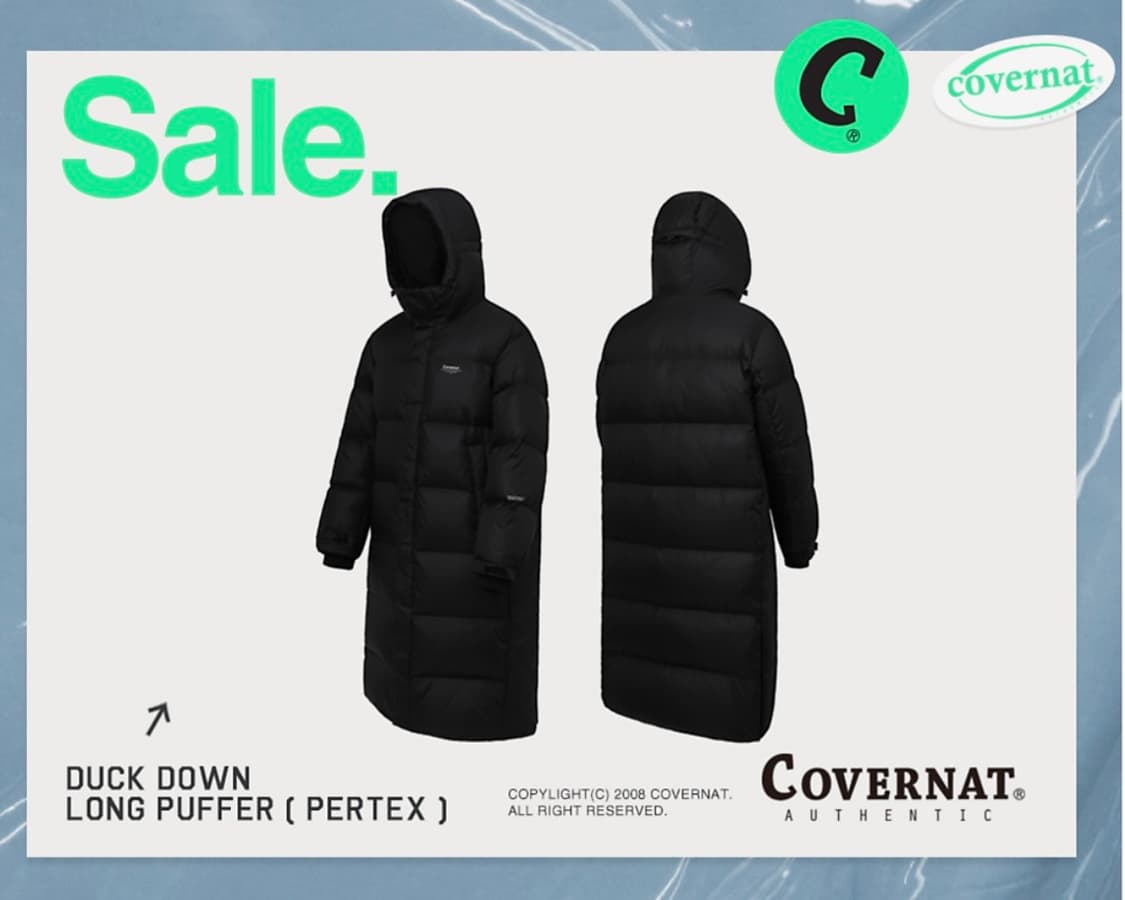 커버낫 덕다운 롱패딩 상품이미지3