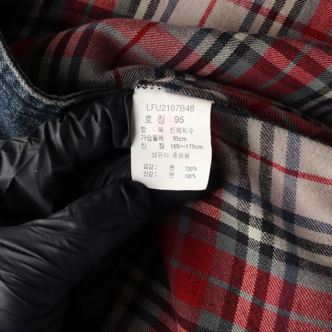 Lee 빈티지 체크 라이닝 데님 초어 코트 M 상품이미지6