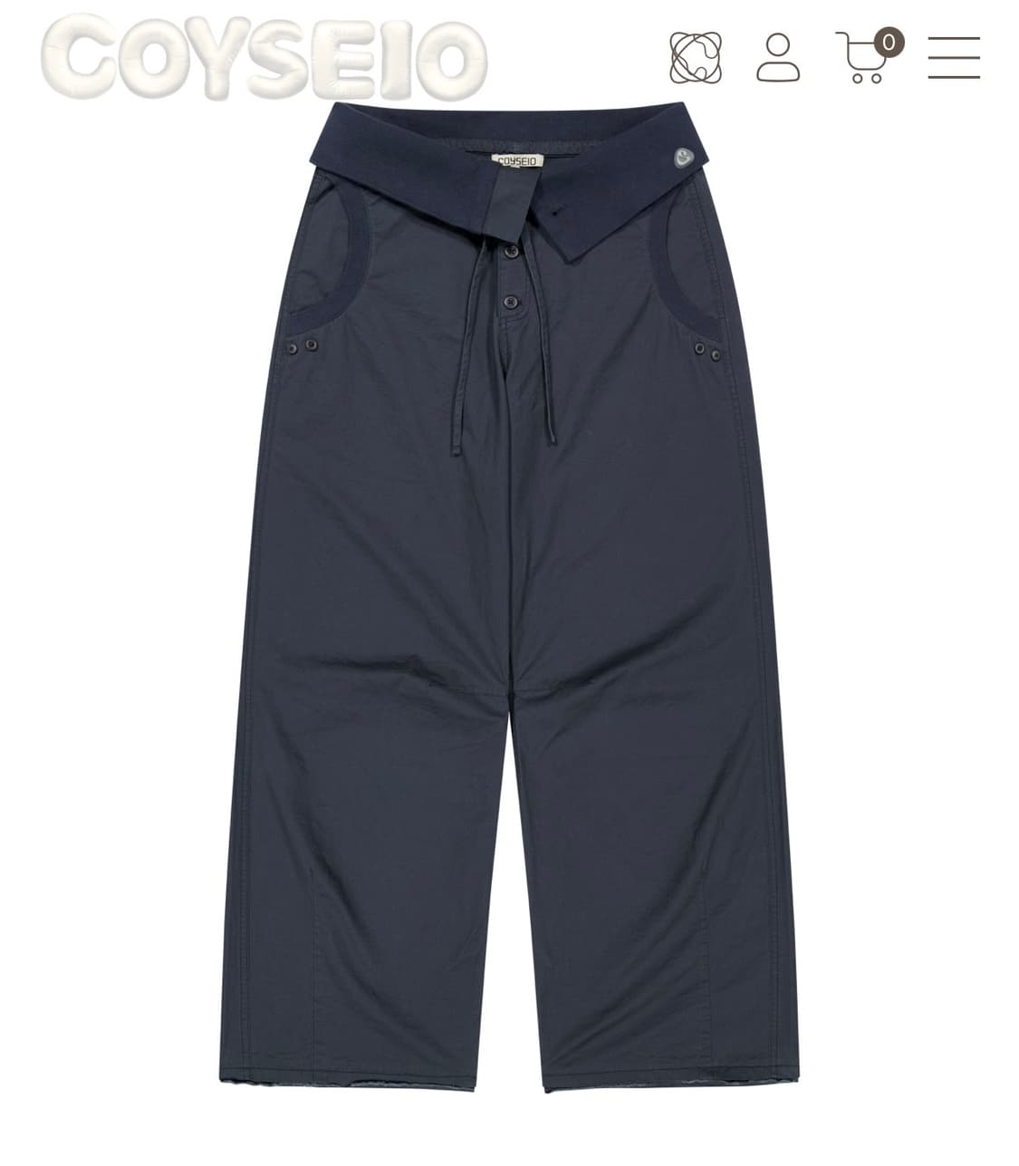 코이세이오 FLOW FOLD PANTS NAVY 2사이즈 상품이미지1