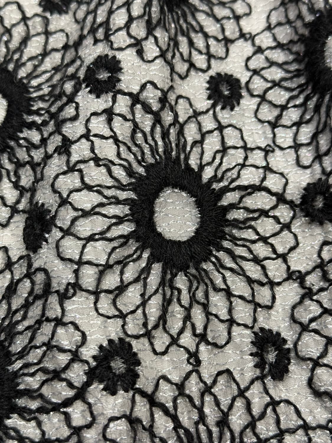 1995 꼼데가르송 자수로 이어진 무수한 꽃 플레어 스커트 치마 상품이미지2