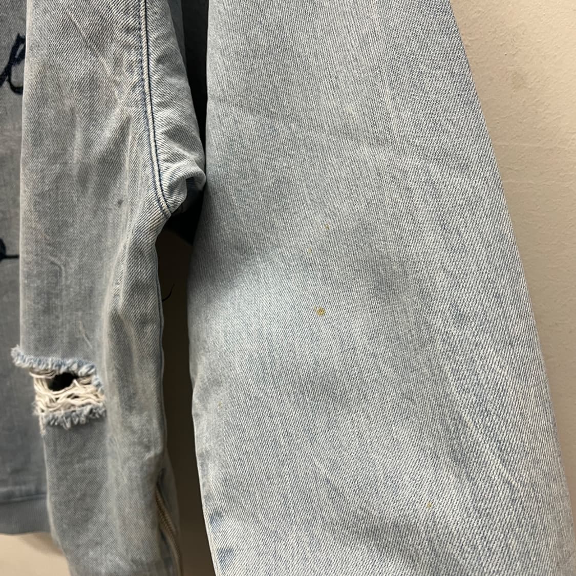 ZARA MAN 자라 맨 데님 샴브레이 빈티지 맨투맨 해외 L 상품이미지5