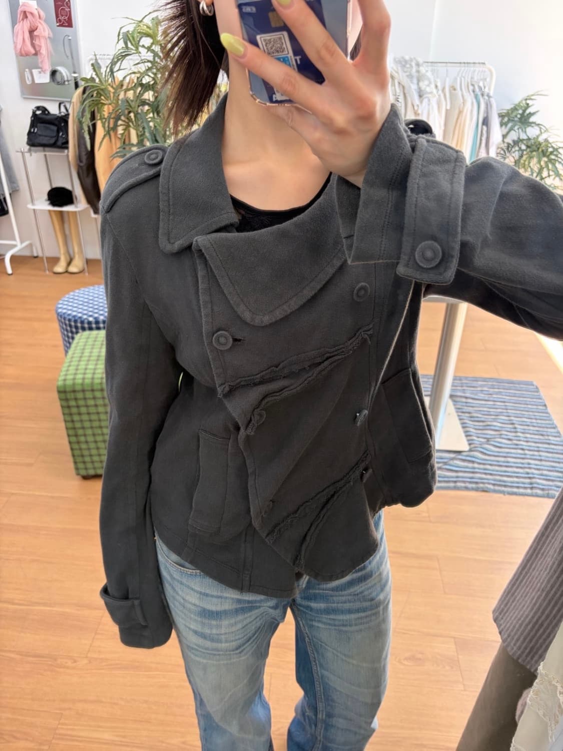 Tomboy 톰보이 사선 비대칭 코튼 자켓 상품이미지7