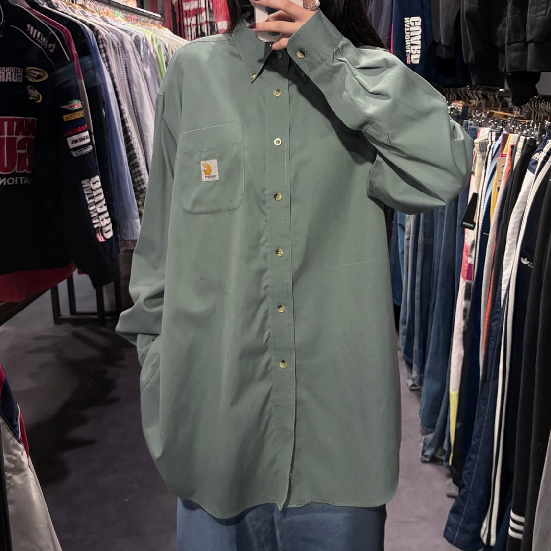 [IM]Carhartt 칼하트 긴팔 셔츠 세이지그린 상품이미지5