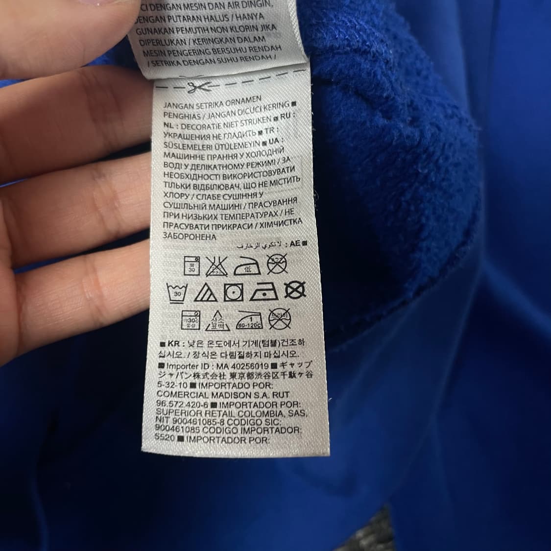 갭 그린로고 딥블루 약기모 후드 집업 M 상품이미지6