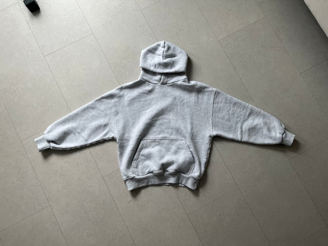 velour garments 450gsm 그레이 후드티 상품이미지2