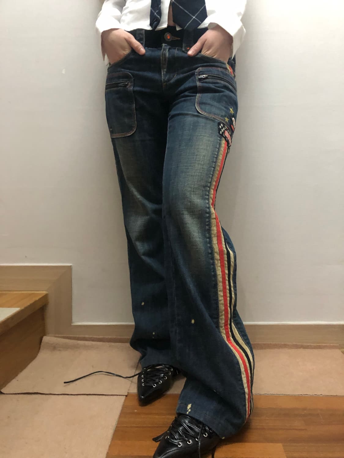 빈티지 EXR 데님 패치 팬츠 상품이미지4