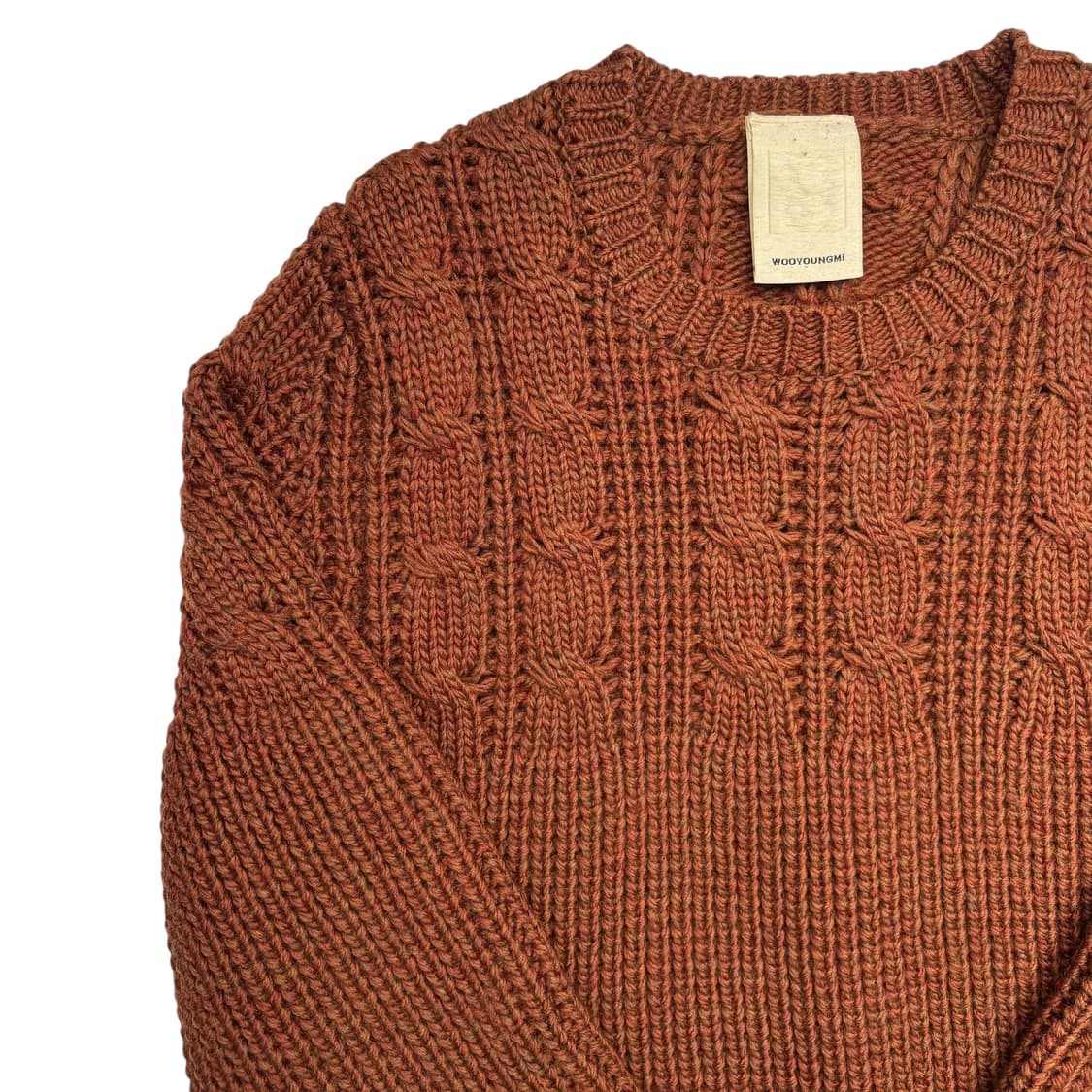 우영미 브라운 믹스패턴 니트 스웨터 L 상품이미지2
