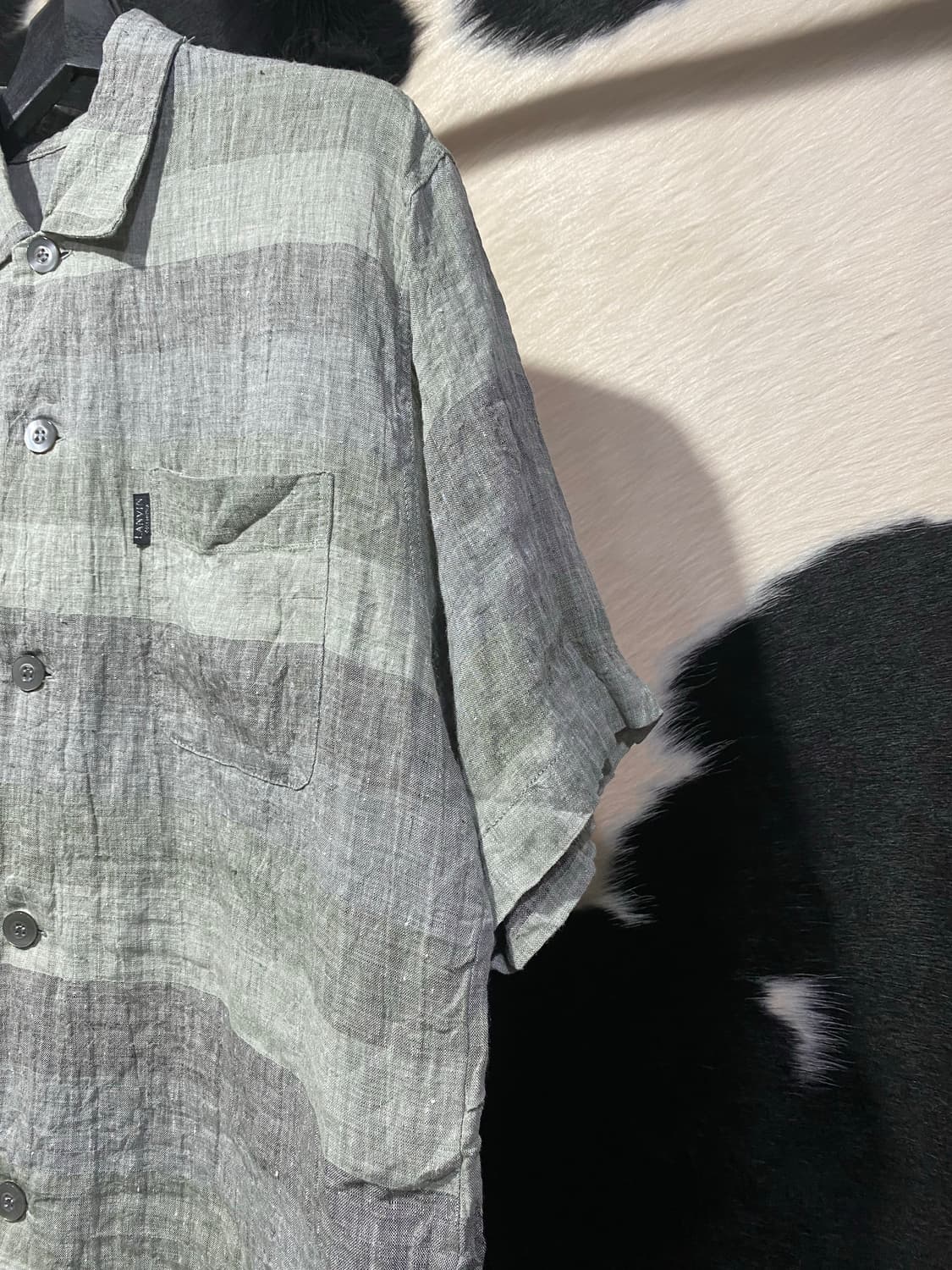 Lanvin 린넨 스트라이프 포켓 반팔 셔츠 상품이미지4