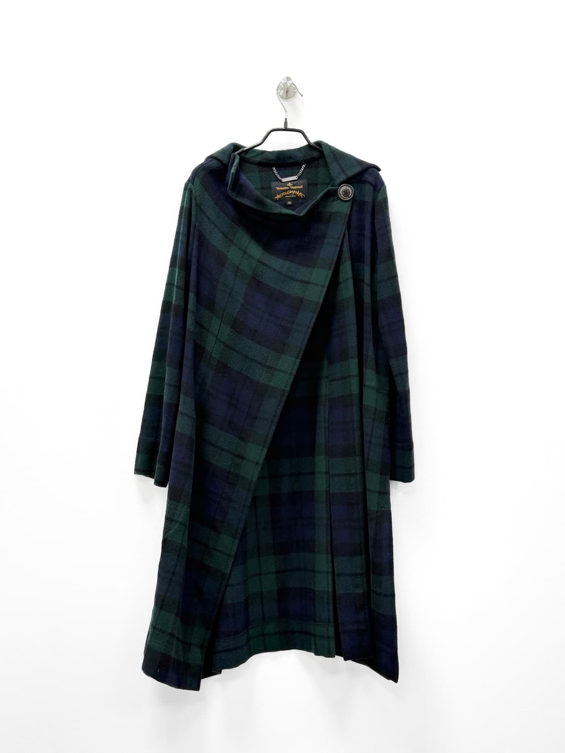 비비안웨스트우드 앵글로매니아 그린 체크 울 코트 상품이미지1