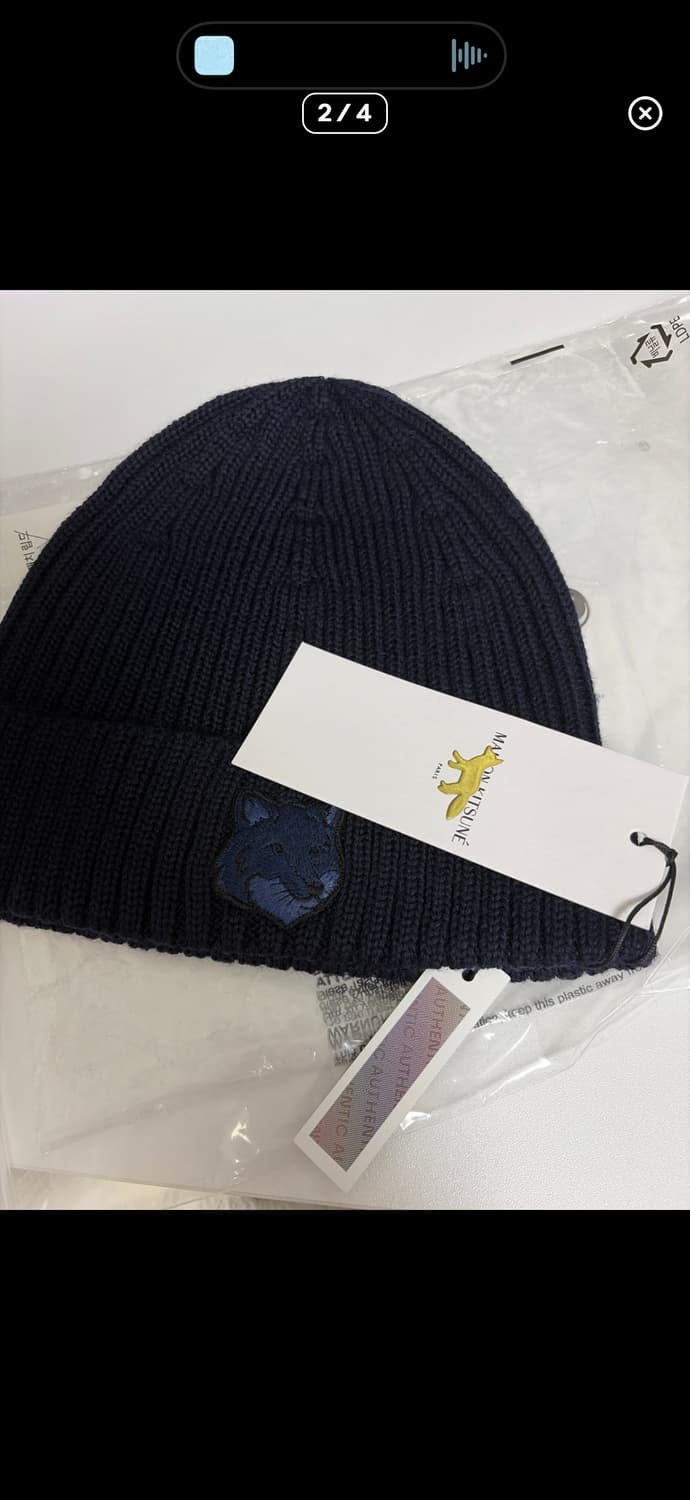 메종키츠네 네이비 폭스 패치 울 비니 (새상품) 원가 15 상품이미지1