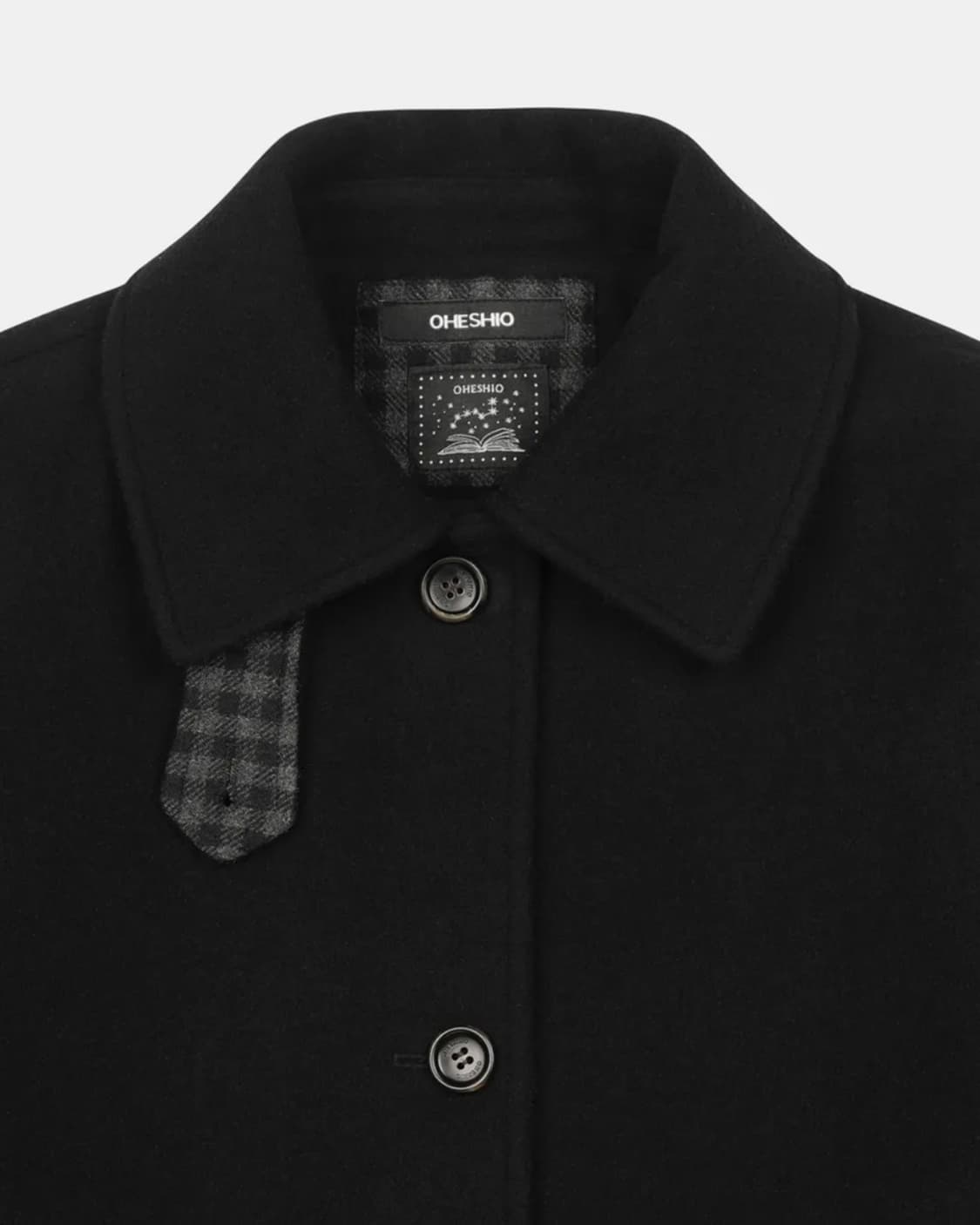 오헤시오 체크 울 롱 코트 상품이미지5