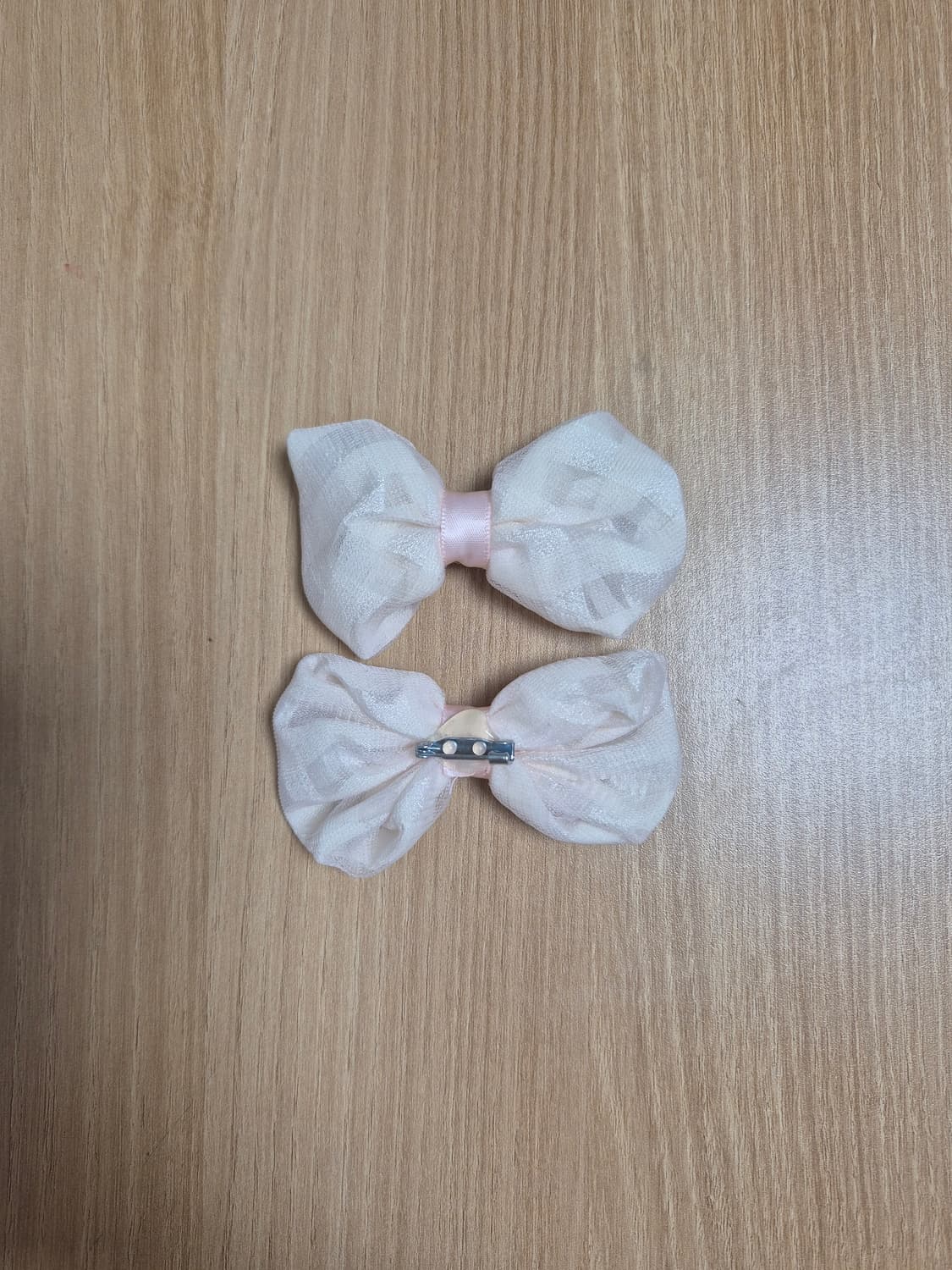 리즈리사 핑크체크 리본브로치 상품이미지1