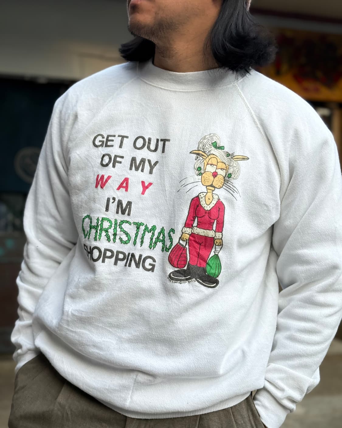 90's 헤인즈 크리스마스 그래픽 스웻셔츠 XL 상품이미지7