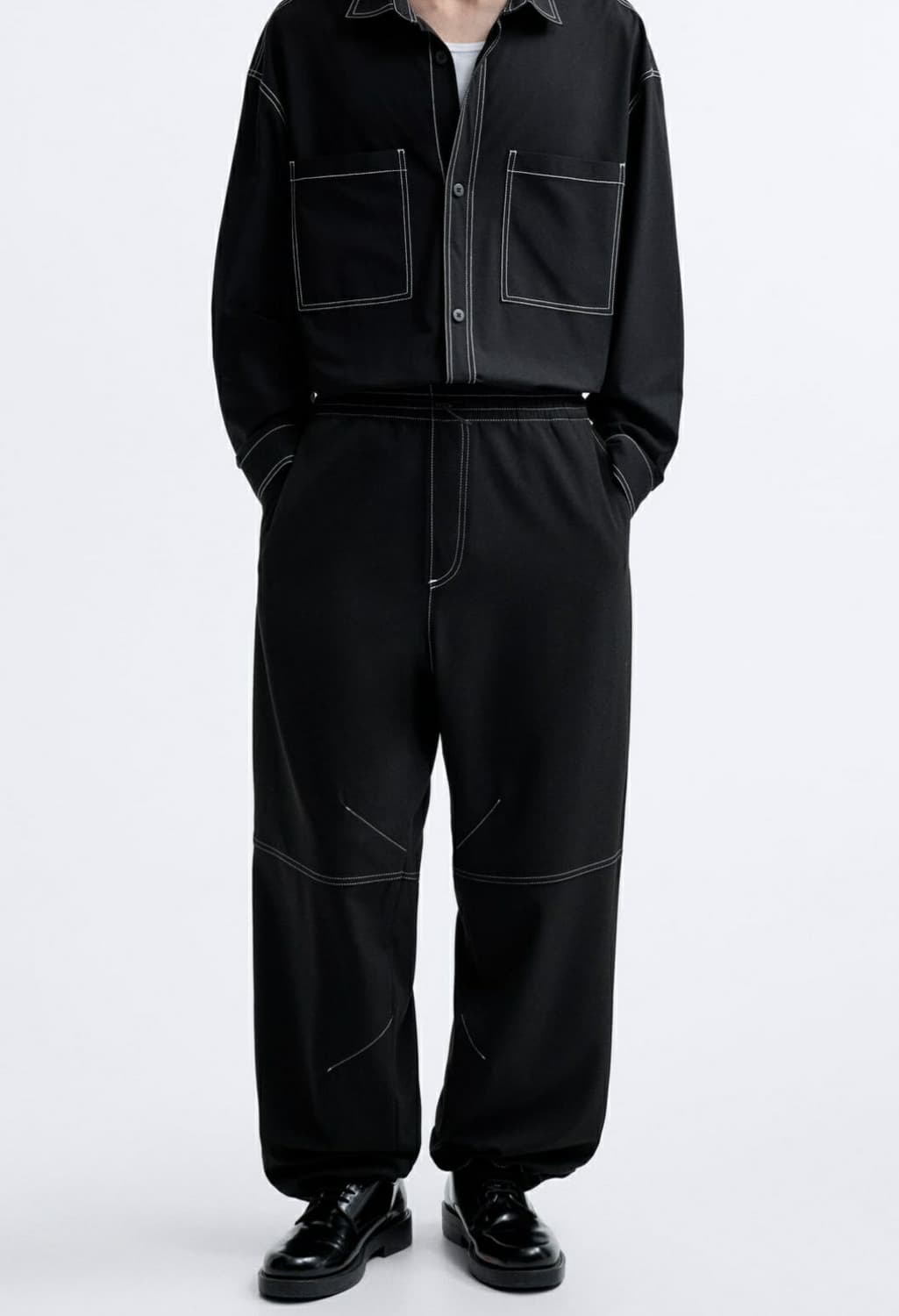 자라 콘트라스트 스티치 셋업 XL/L 상품이미지4