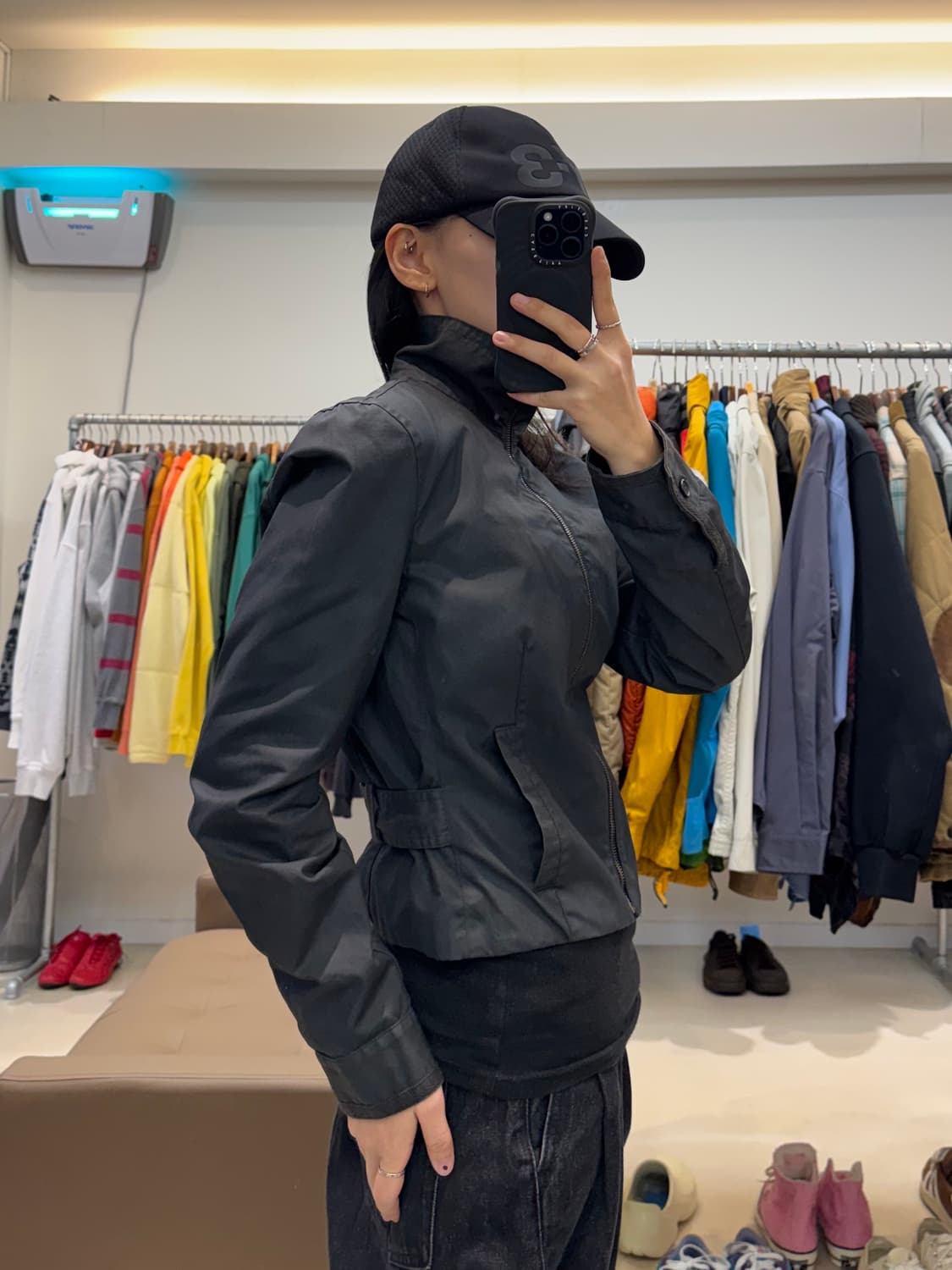 아르마니 익스체인지 코티드 하이넥 크롭 집업 상품이미지7