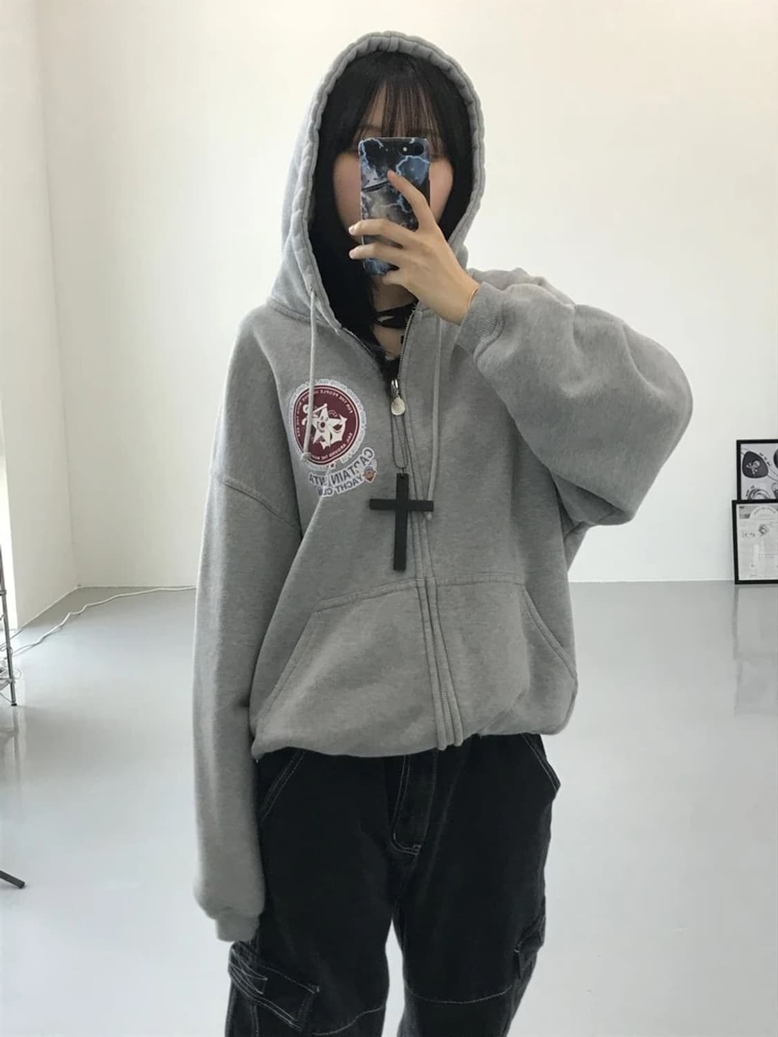 캡틴산타 그레이 후드집업 상품이미지3