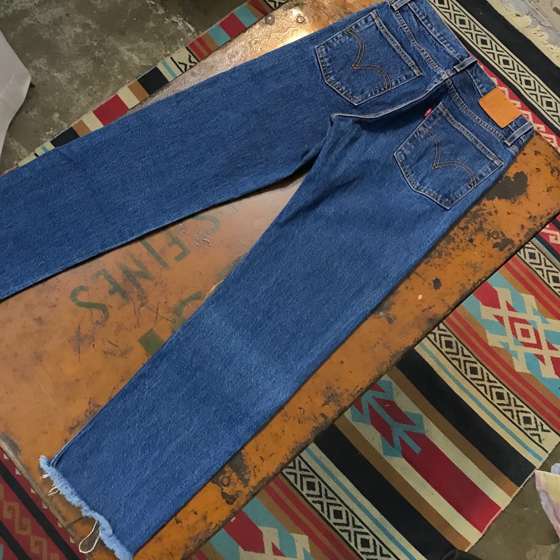 리바이스 502 중청 컷오프 데님 팬츠 허리 26 사이즈 상품이미지3