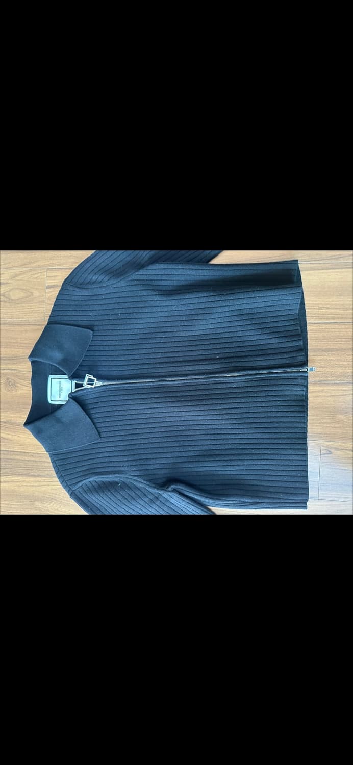 우영미 블랙 리브 니트 가디건 자켓 36 상품이미지3