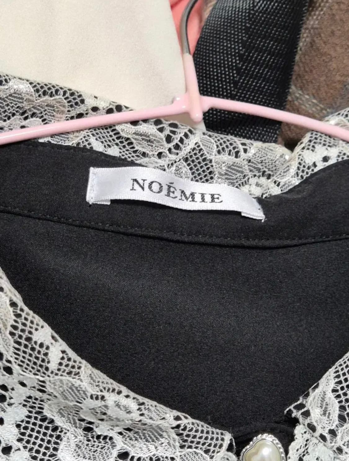 노에미 noemie 백리본 진주 스카판 레이스 래플 블라우스 세트 양지뢰 상품이미지4