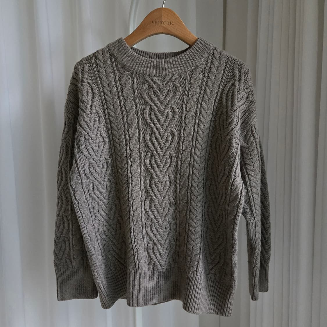 일본 빈티지 CINEMA CLUB 꽈배기 라운드 울니트 상품이미지7