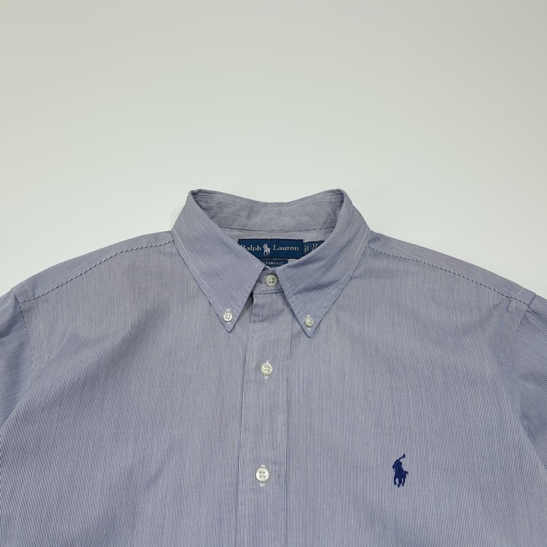 CL956 L 폴로 커스텀핏 다크네이비 핀스트라이프 드레스셔츠 상품이미지2