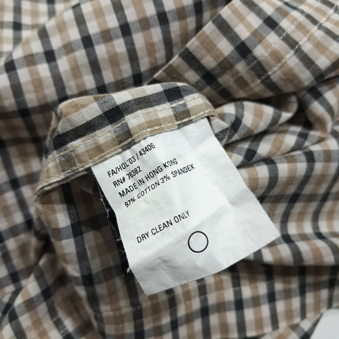 CL752 L 팀버랜드 00s 홍콩판 마이크로체크  베이지 셔츠 상품이미지6