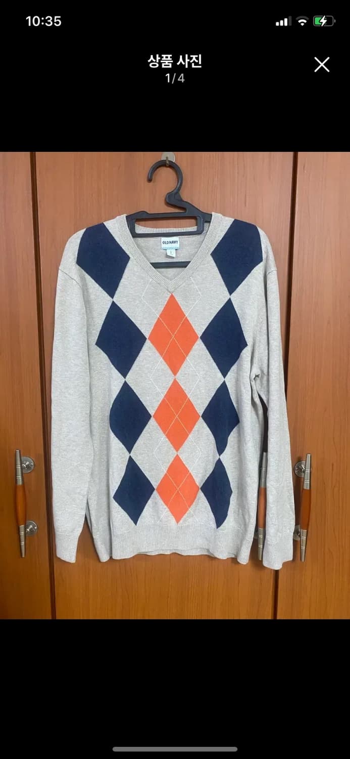 [OLD NAVY] 올드네이비 아가일 니트 스웨터 L사이즈 상품이미지1