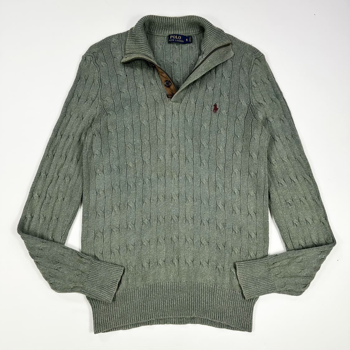 폴로 랄프로렌 클래식 하프집 케이블니트 실측M 상품이미지1