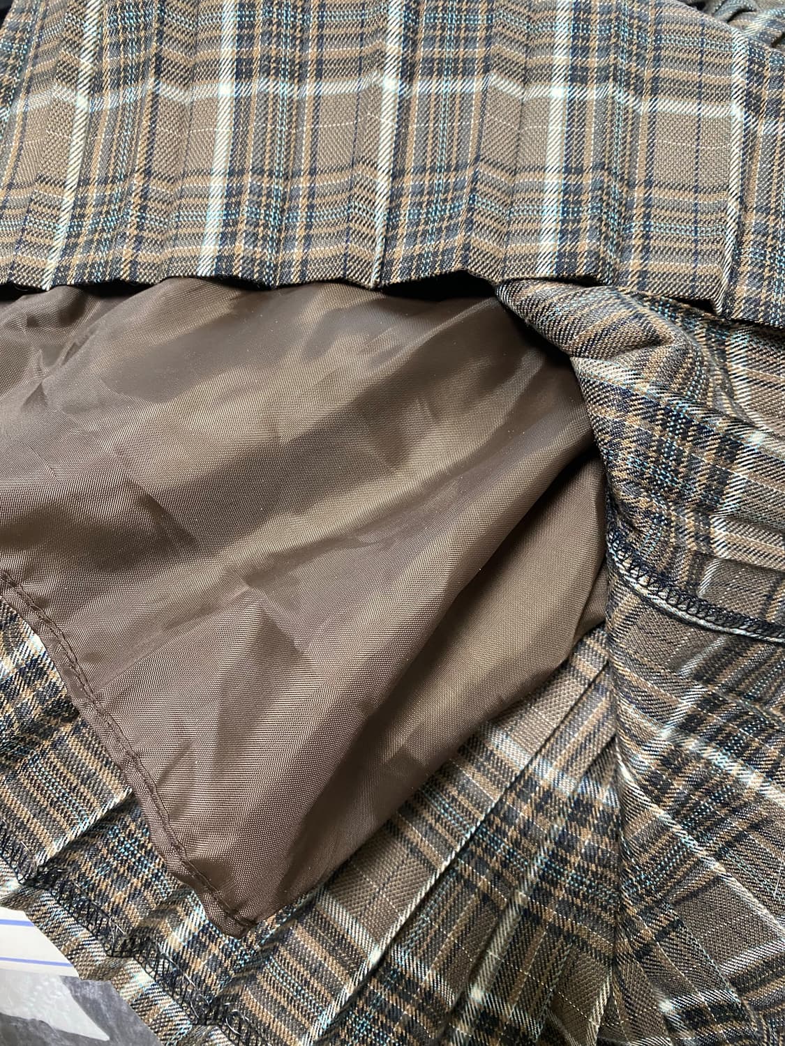 체크 미니 스커트 뒷밴딩 상품이미지3