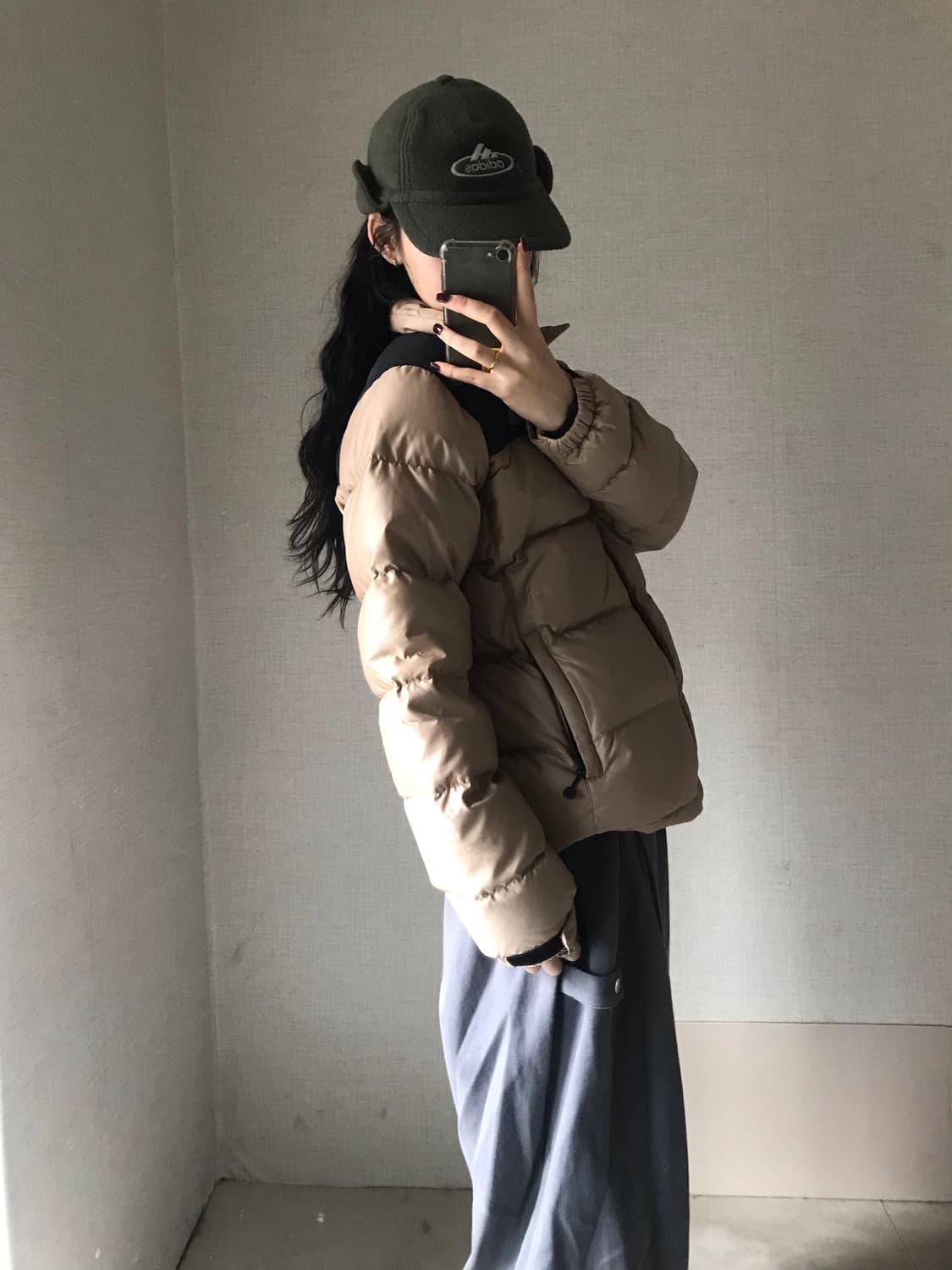 노페 베이지브라운 패딩 상품이미지3