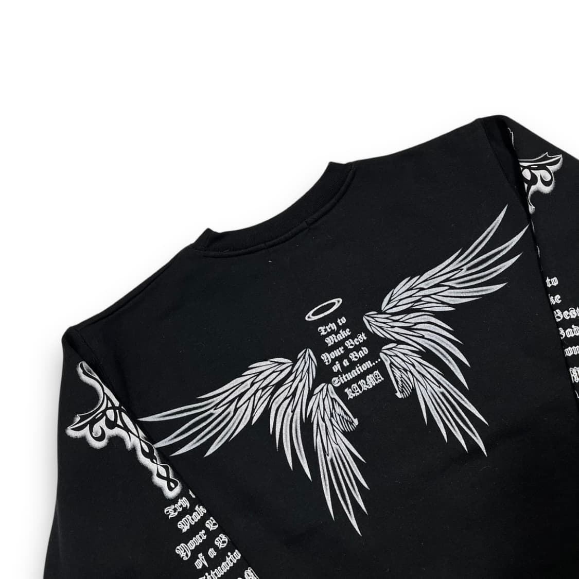 펑크 카르마 트라이벌 크로스 윙 다크 빈티지 맨투맨 상품이미지3