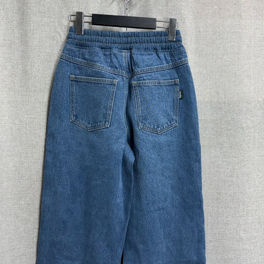 [XS/새상품] 디아도라 그린 데님 레이어드 와이드 밴딩팬츠 바지 상품이미지6