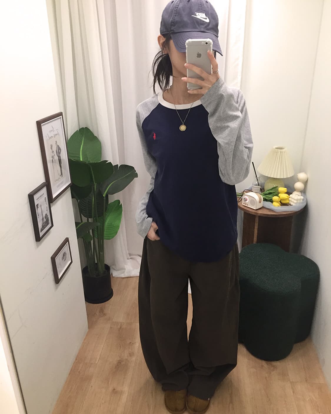 여성 폴로 나그랑 라운드 긴팔티 100 상품이미지1