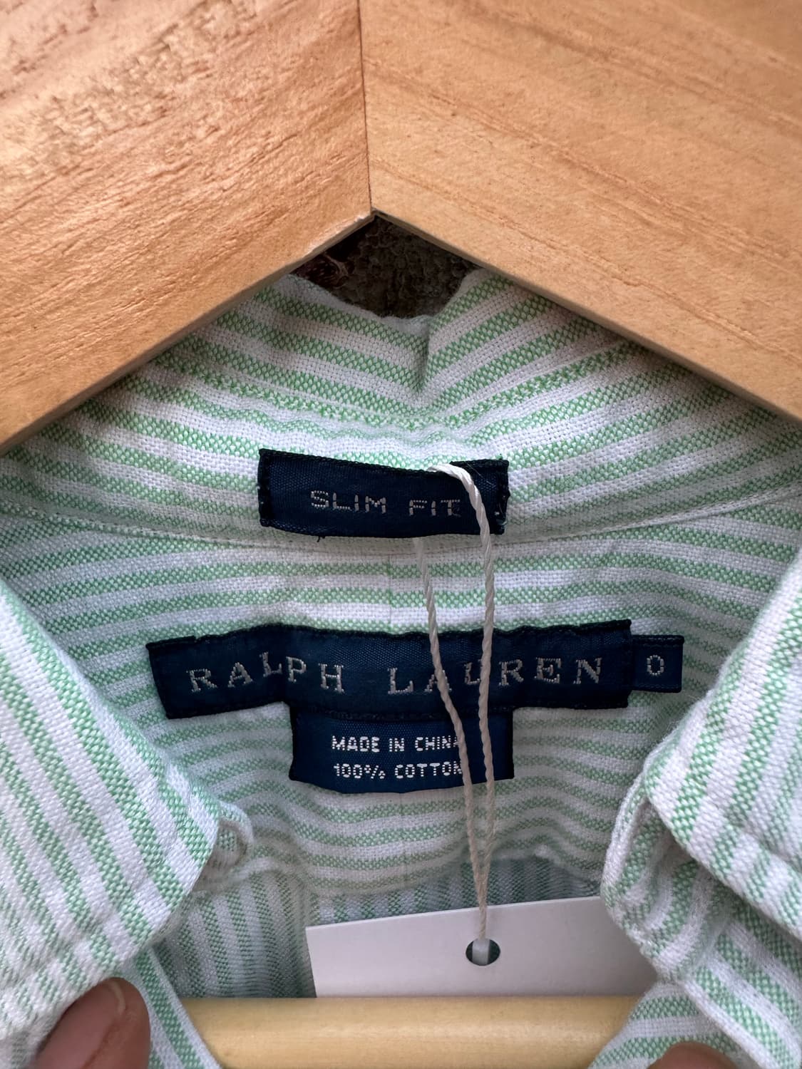 폴로 랄프로렌 빈티지 옥스포드 스트라이프 셔츠 슬림핏 그린 우먼 여성 상품이미지4