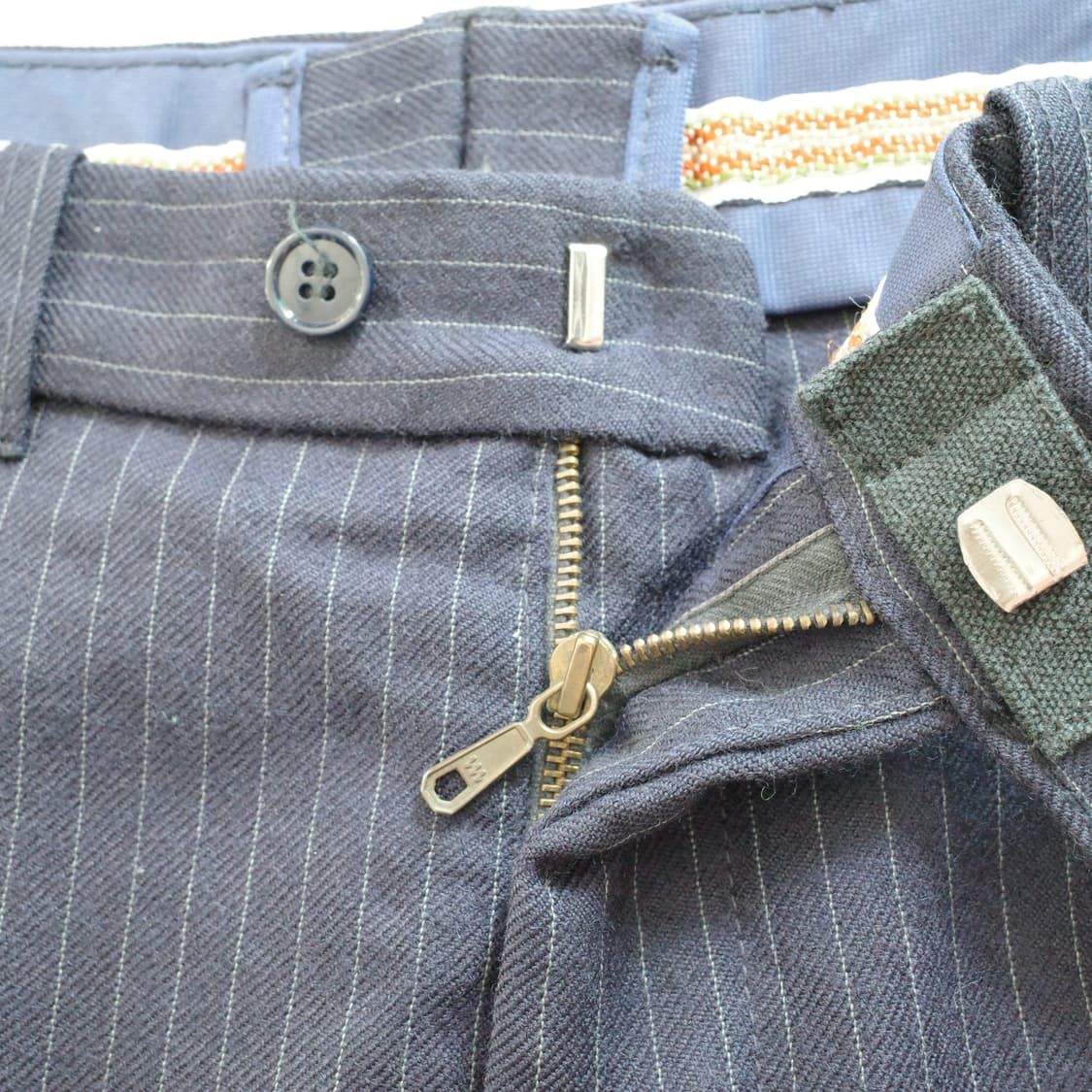 80s 프랜치 스트라이프 울 드레스 워크 팬츠 상품이미지4