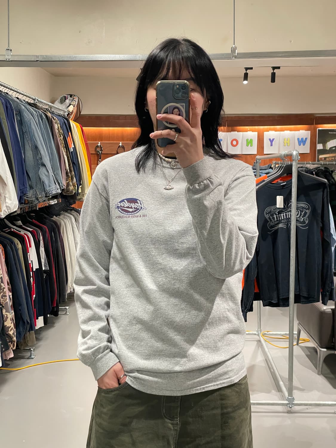 빈티지 롱슬리브 티셔츠(그레이)   상품이미지2