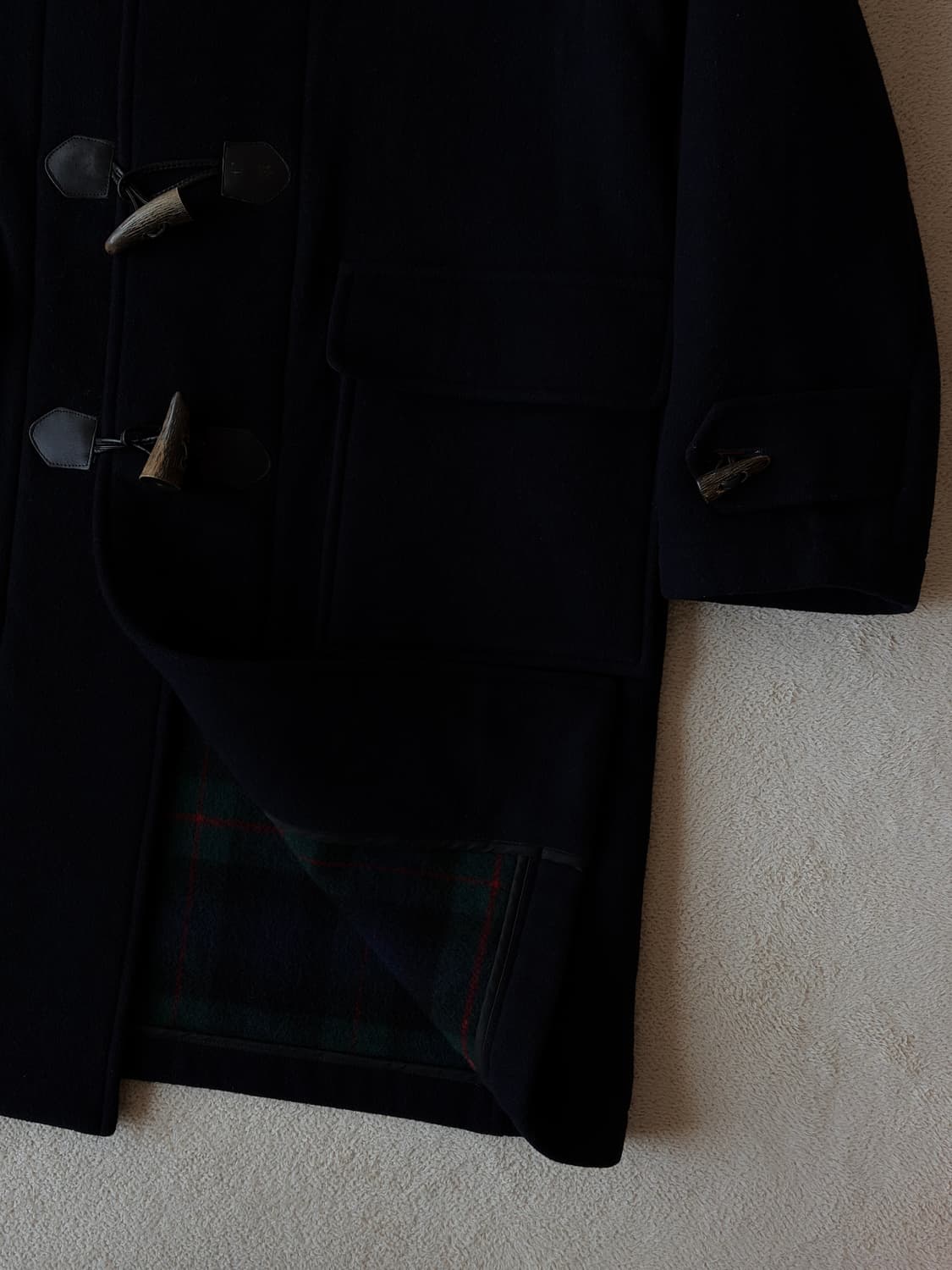 JAPAN 울·큐프라 후드 더플코트 상품이미지8