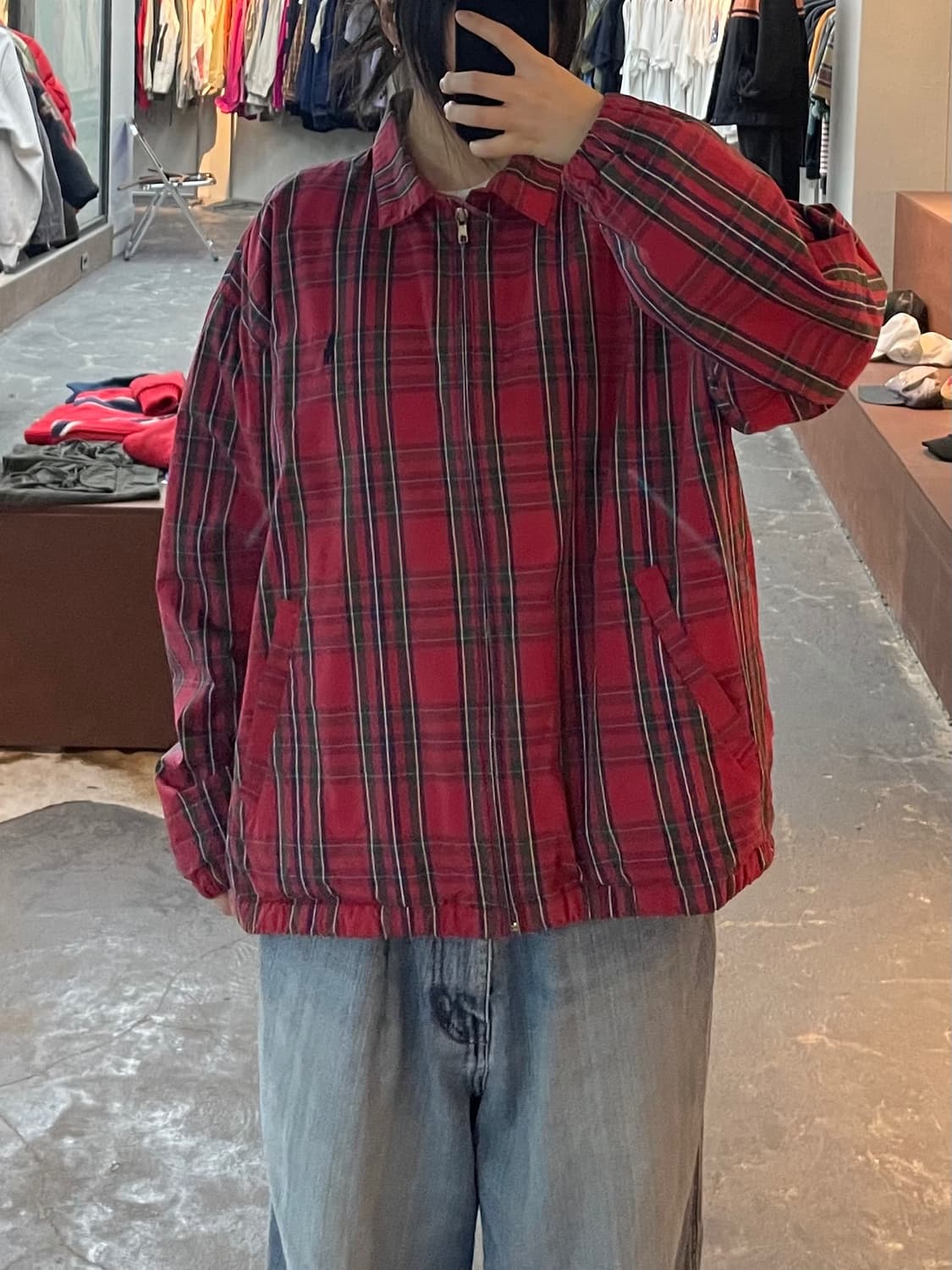 폴로 랄프로렌 90s 코튼 체크 스윙탑 자켓 H2355 상품이미지1