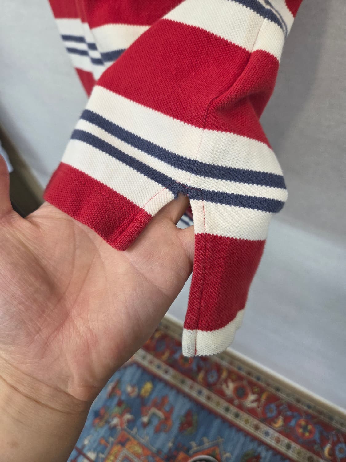 폴로랄프로렌 키즈 주니어 스트라이프 카라반팔 12 14 성인 xs 상품이미지5