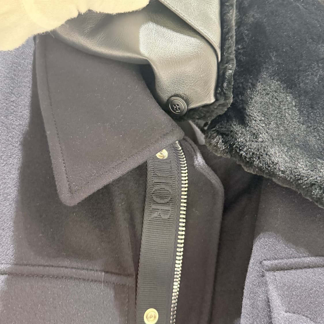 (S+ / 48) / 디올 시어링 퍼 캐시미어 블랙 자켓 상품이미지5