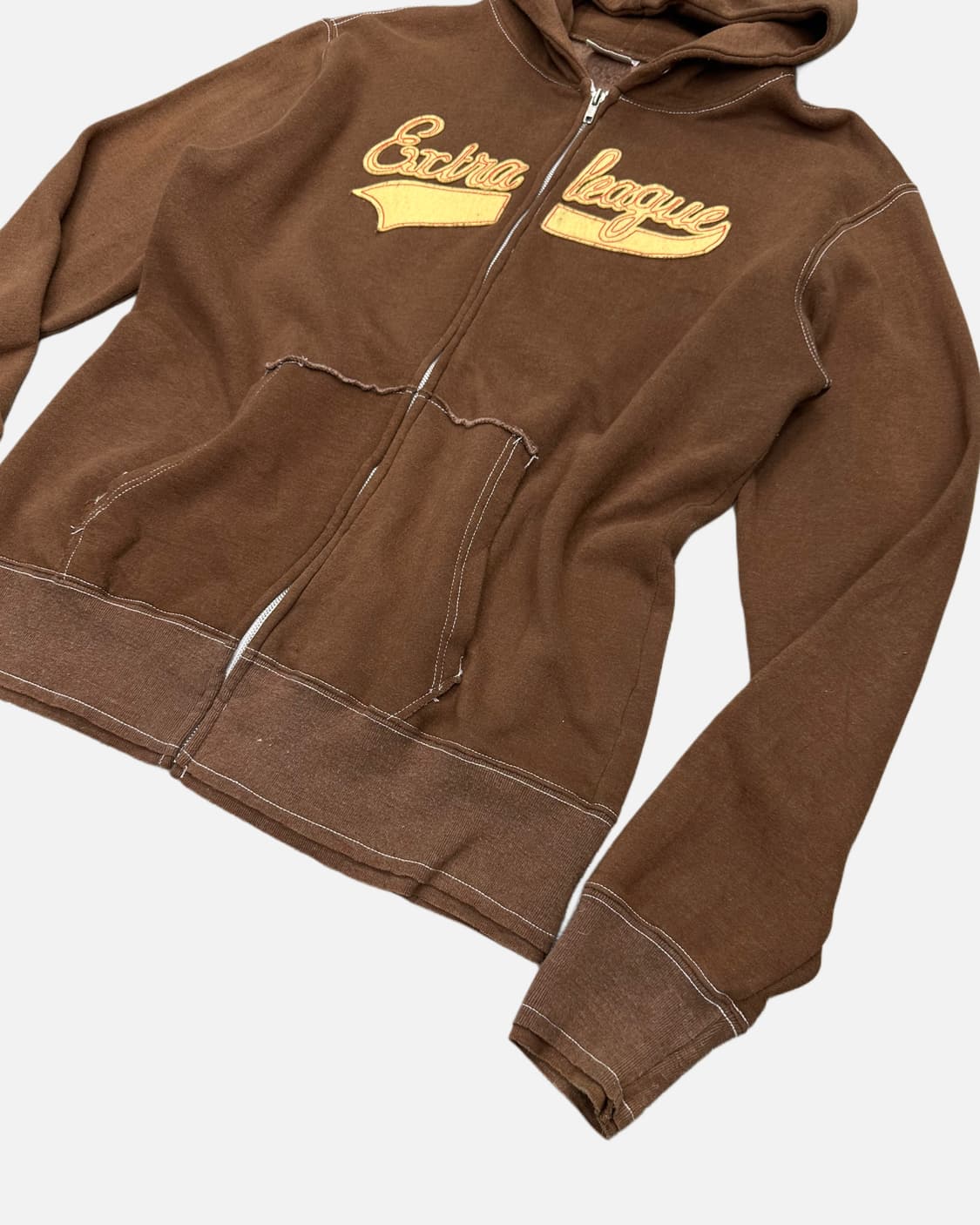 vintage brown patch hood zip-up 상품이미지2