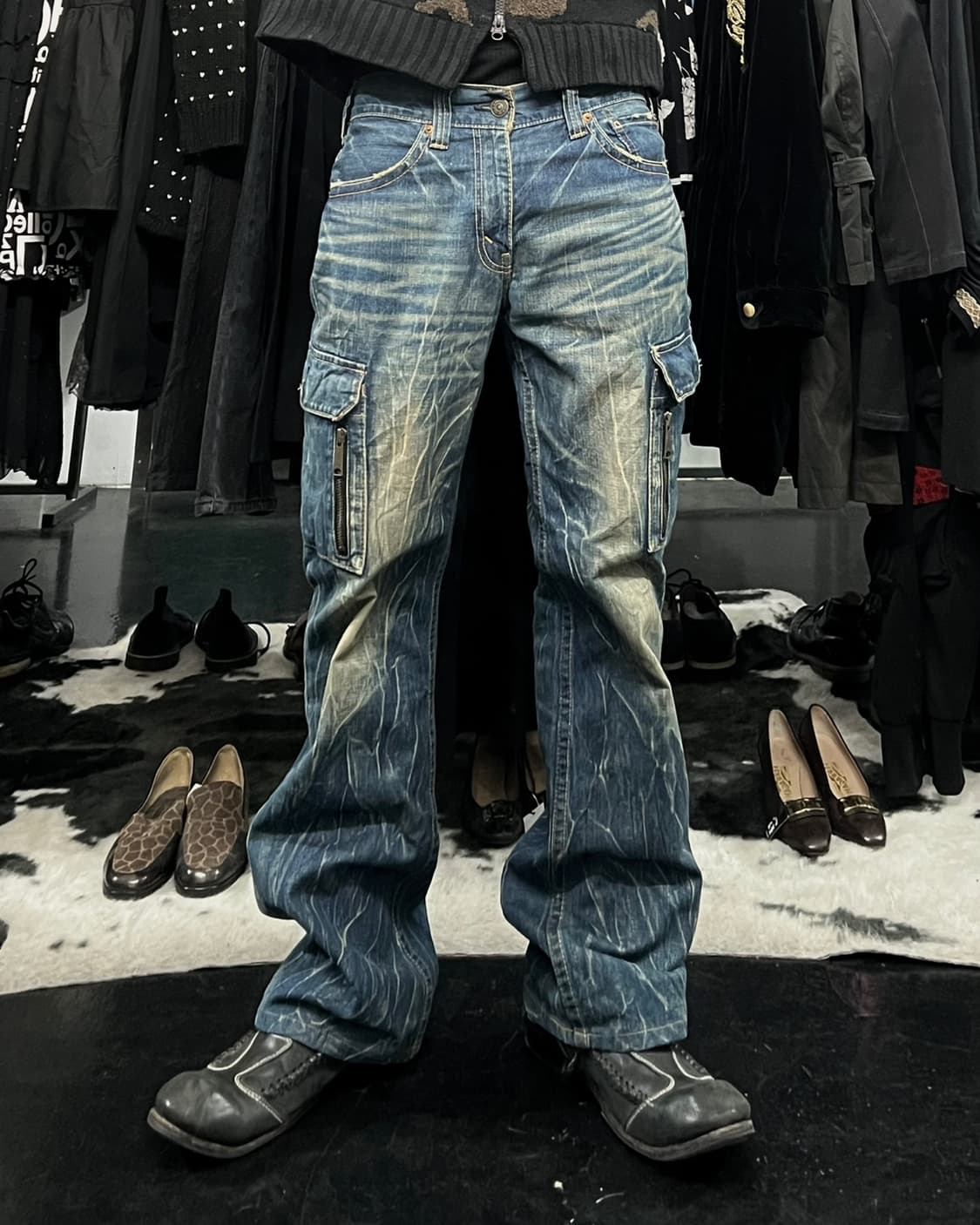 Levi's 708 W34 L32 스크래치 패턴 카고 팬츠 상품이미지2