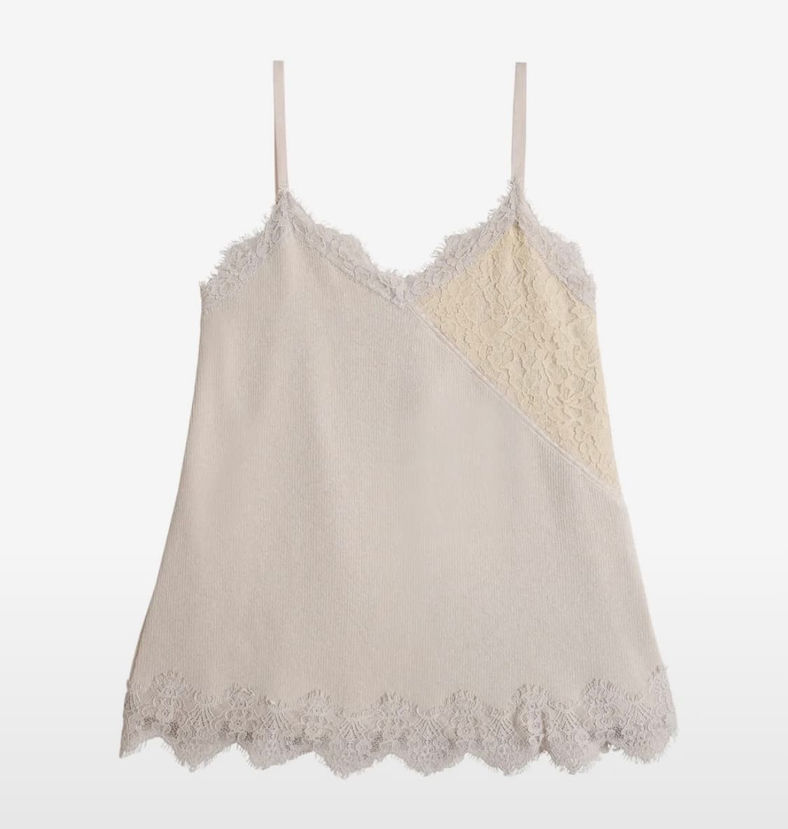 헤티 코튼 롱 레이스 슬립 베이지 상품이미지1