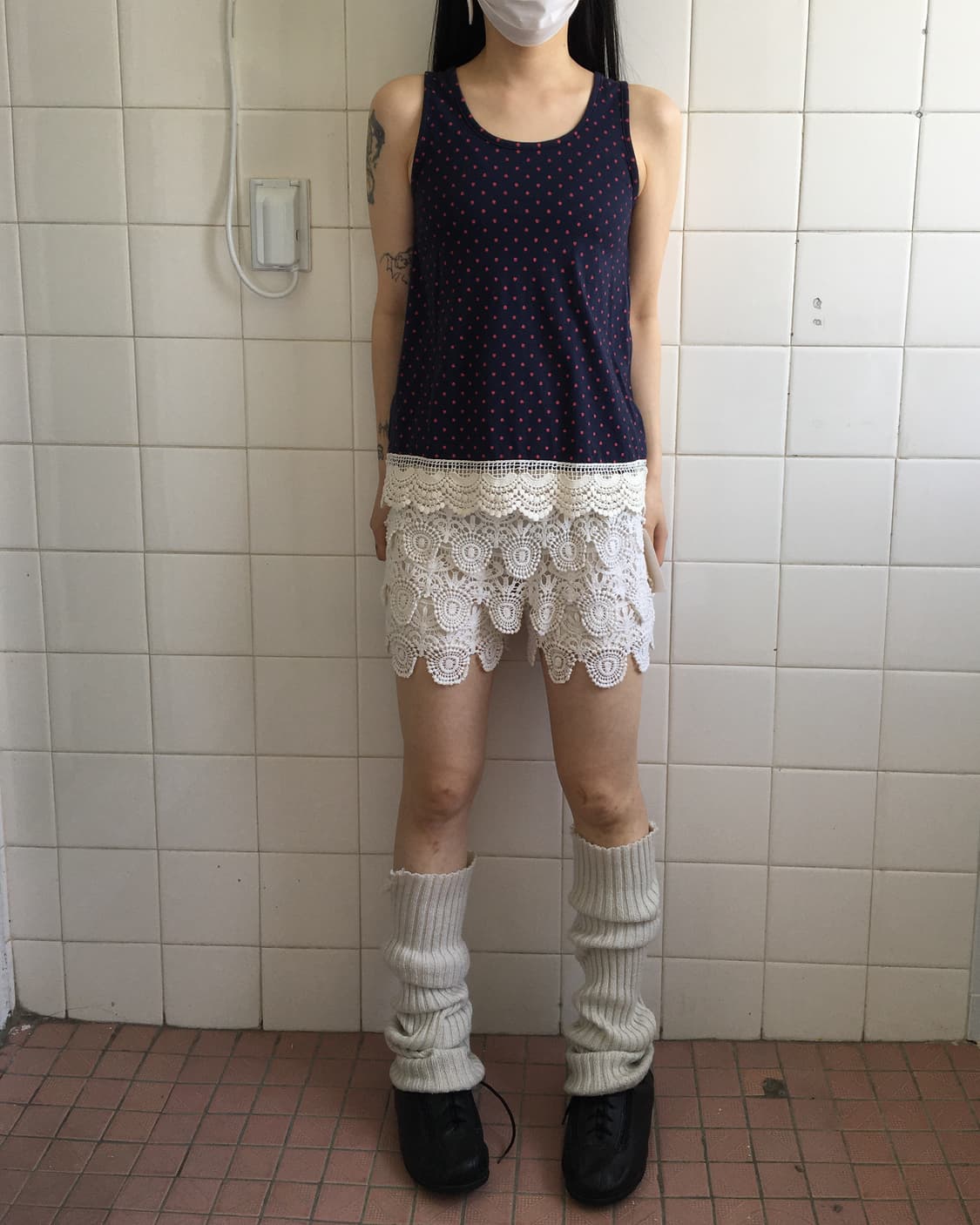 Crochet trimming dot pattern sleeveless 상품이미지5