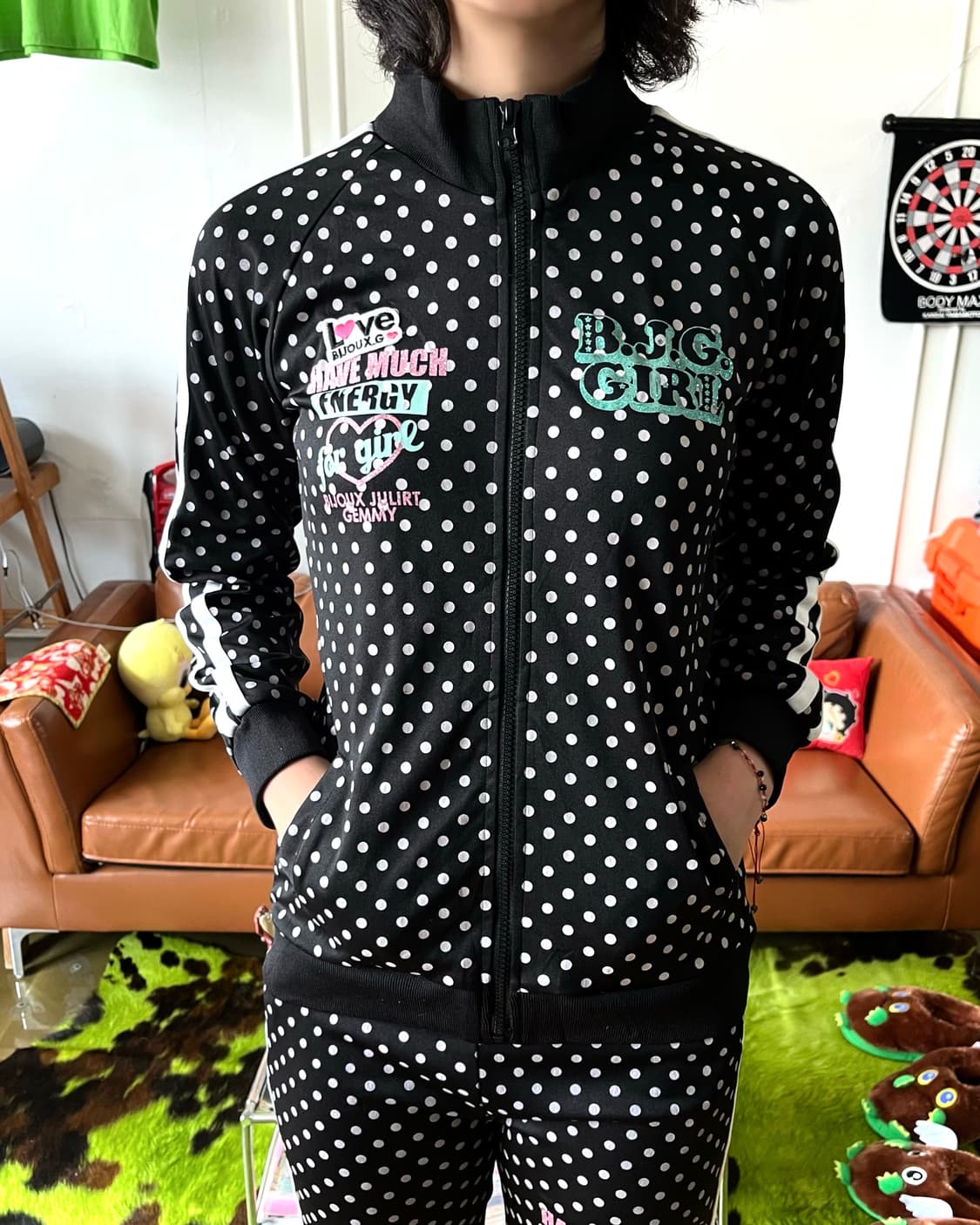 1990s ♥B.J.G♥ Japan Dot Track Top 상품이미지2