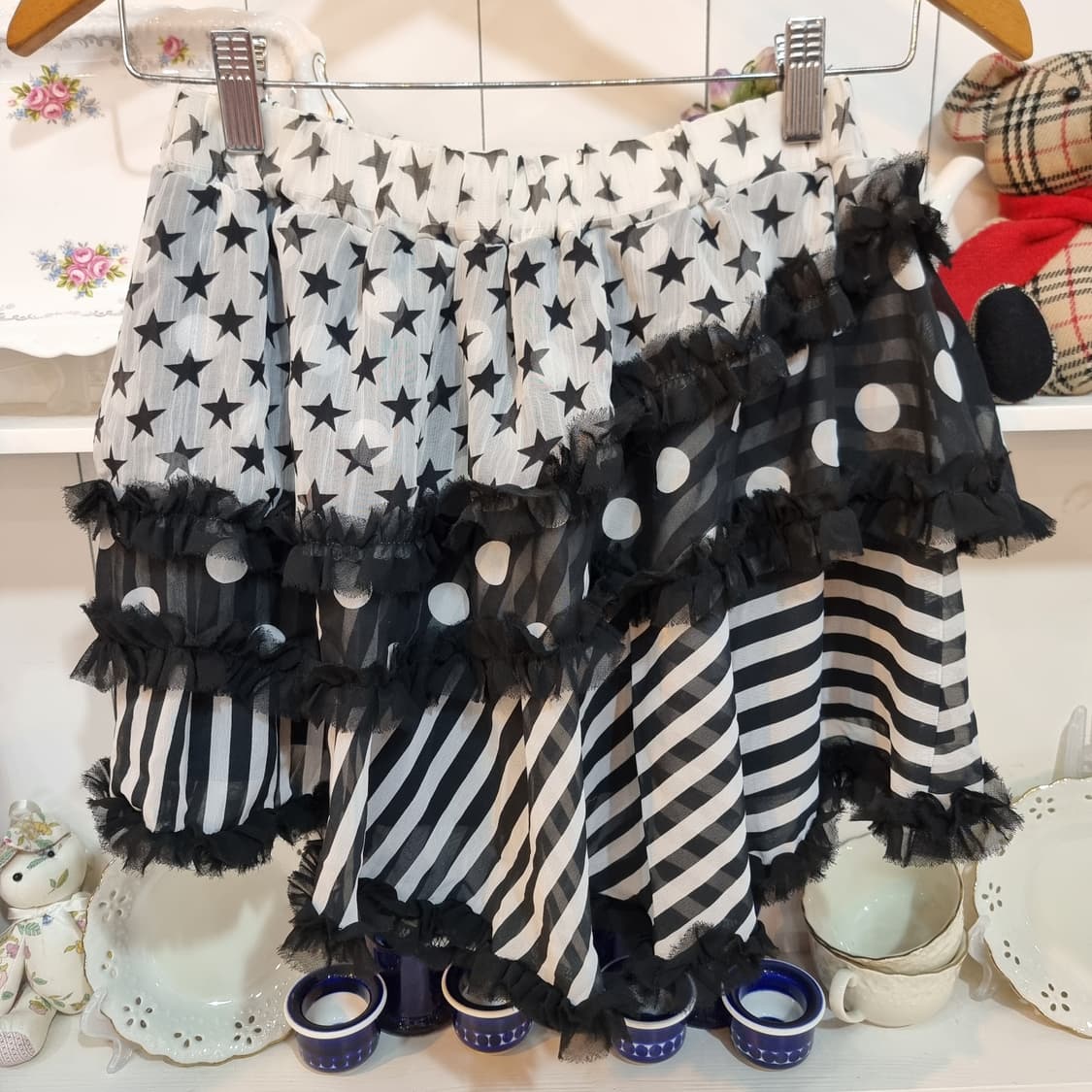 LISTEN FLAVOR(리슨 플레이버) 하라주쿠 믹스 프릴 스커트 상품이미지2