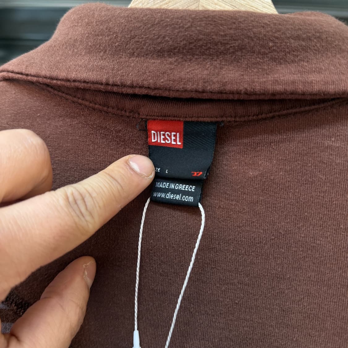 디젤 리버서블 요크 퍼플 브라운 스트라이프 카라넥 롱 슬리브 상품이미지8