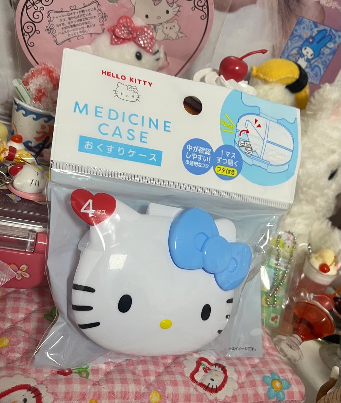 키티 마스코트 케이스 약통 알약 다용도 보관함 케이스 산리오 상품이미지2