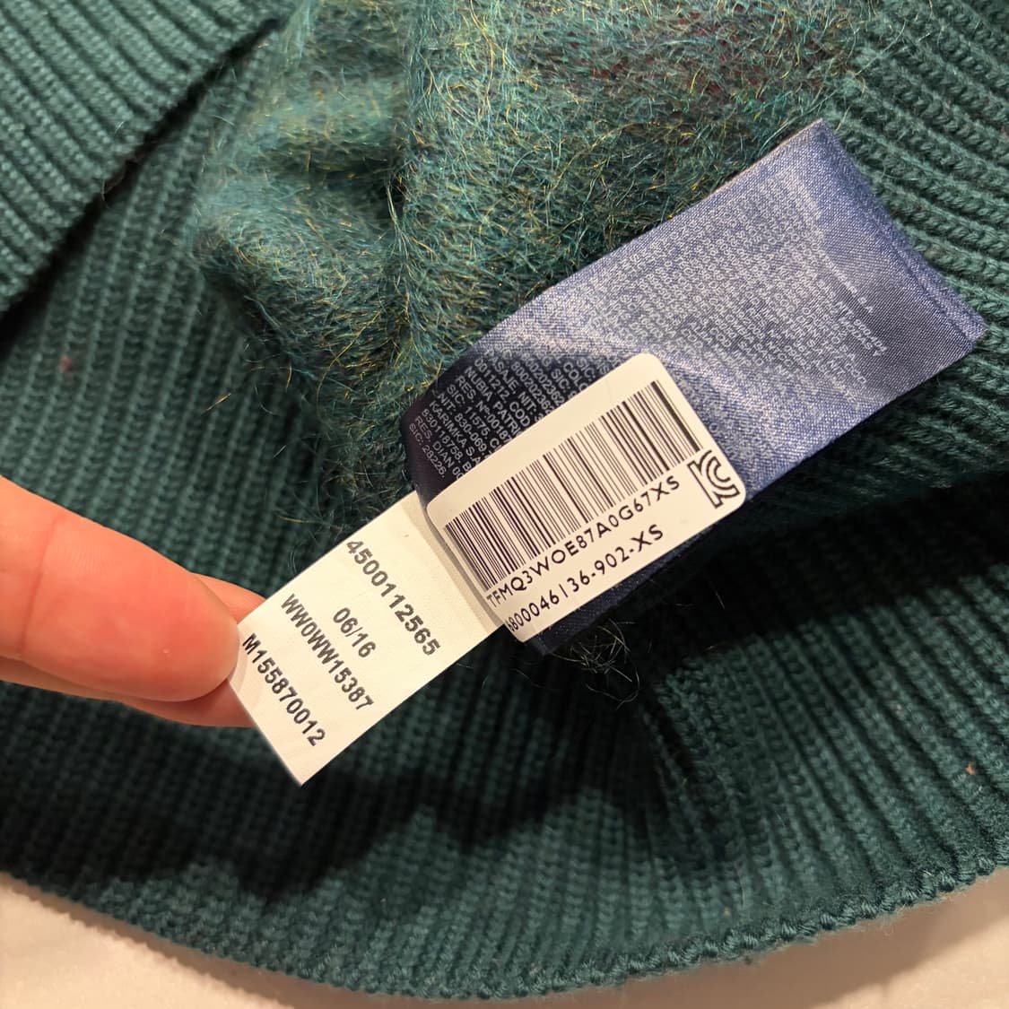 [XS] 타미힐피거 그린/레드 모헤어 스트라이프 니트 D89 상품이미지7