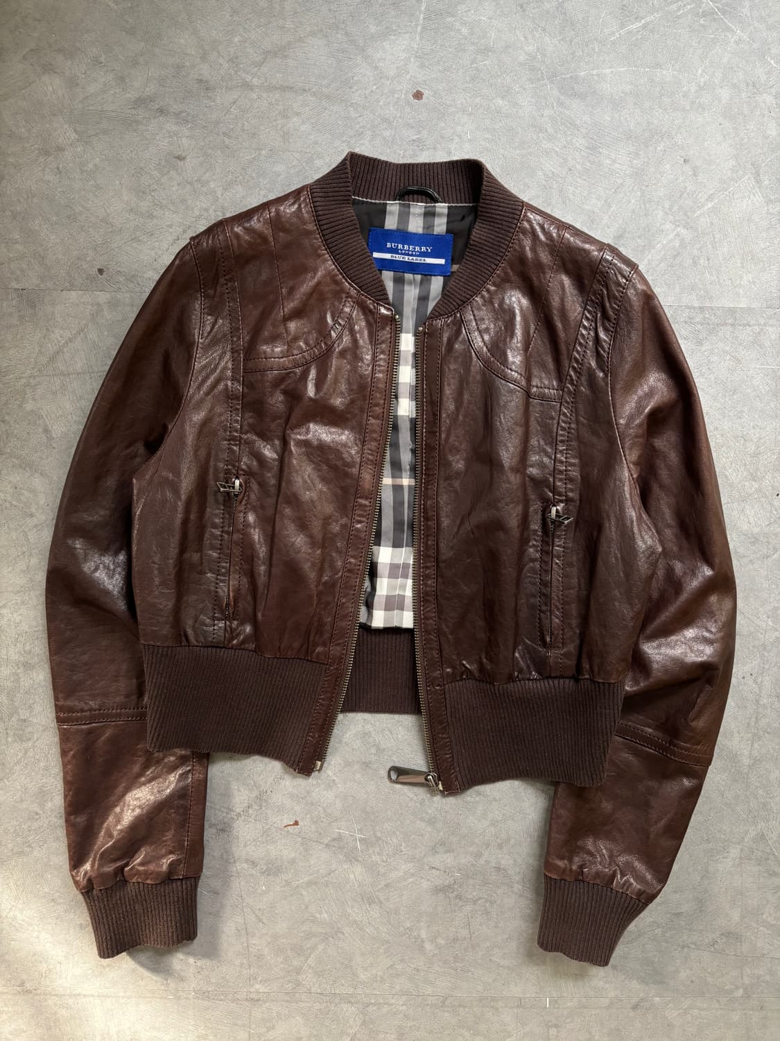 Burberry 버버리 블루라벨 브라운 레더 자켓 상품이미지6